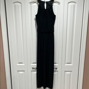 Elegant Black Long Sleeveless Dress- Size S